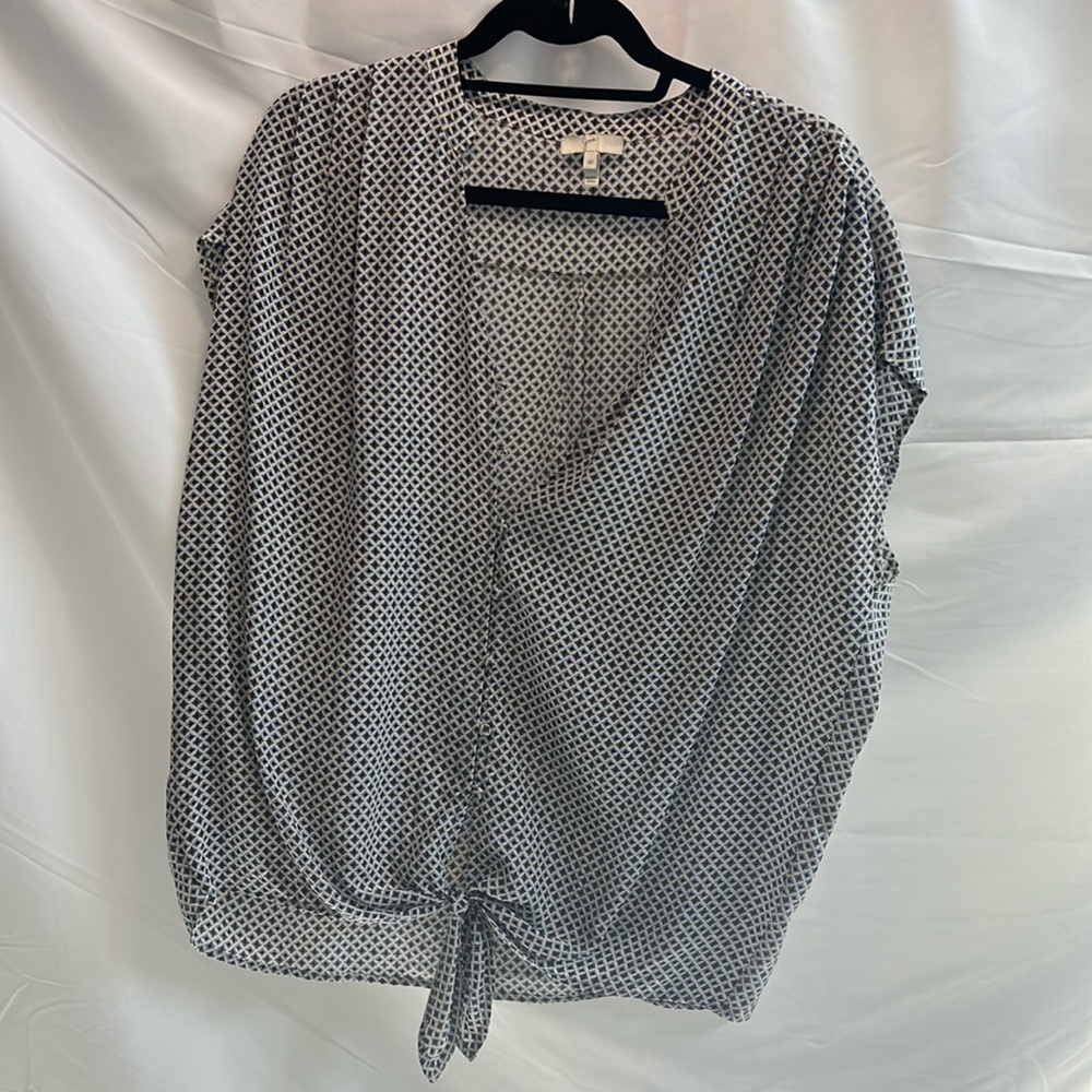 Joie Blue Print Silk Blouse